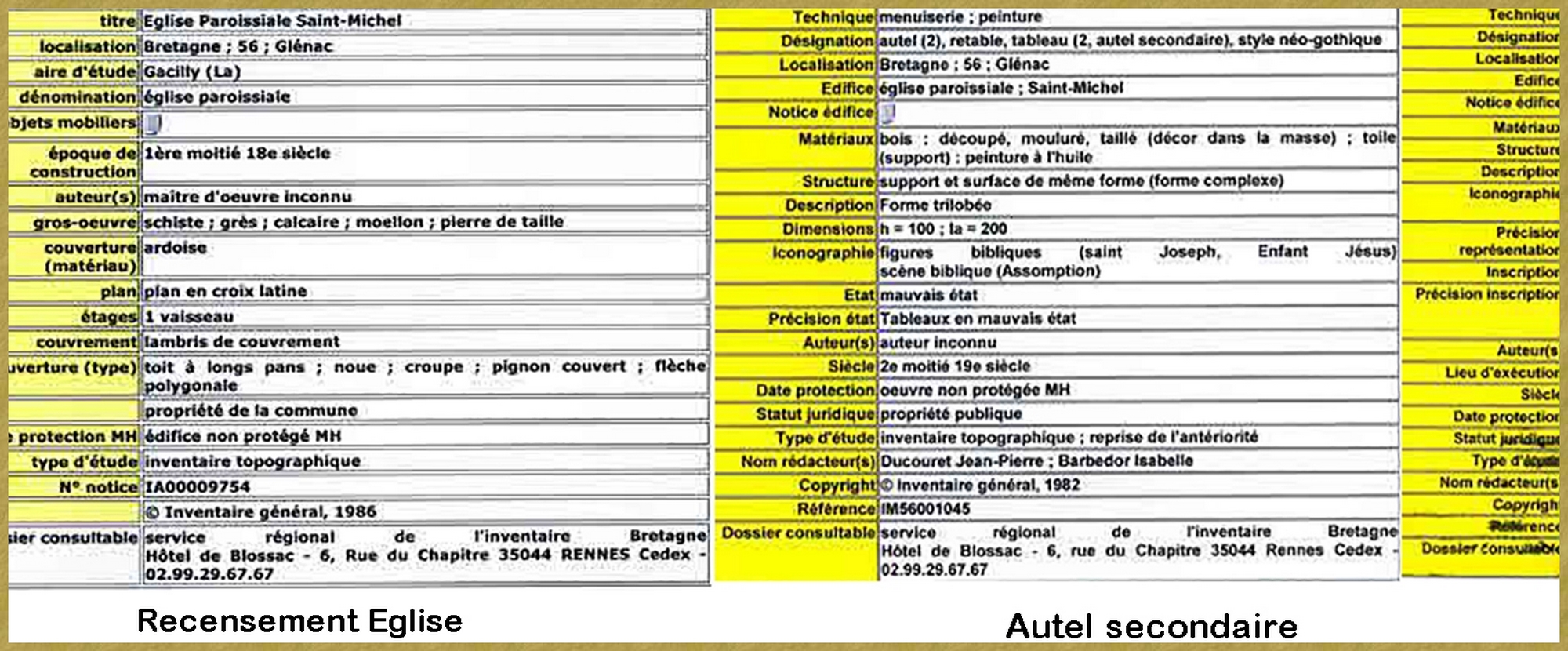 Recensement Eglise  St Michel - 