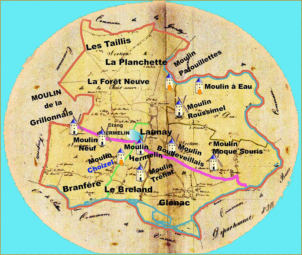 Carte des moulins