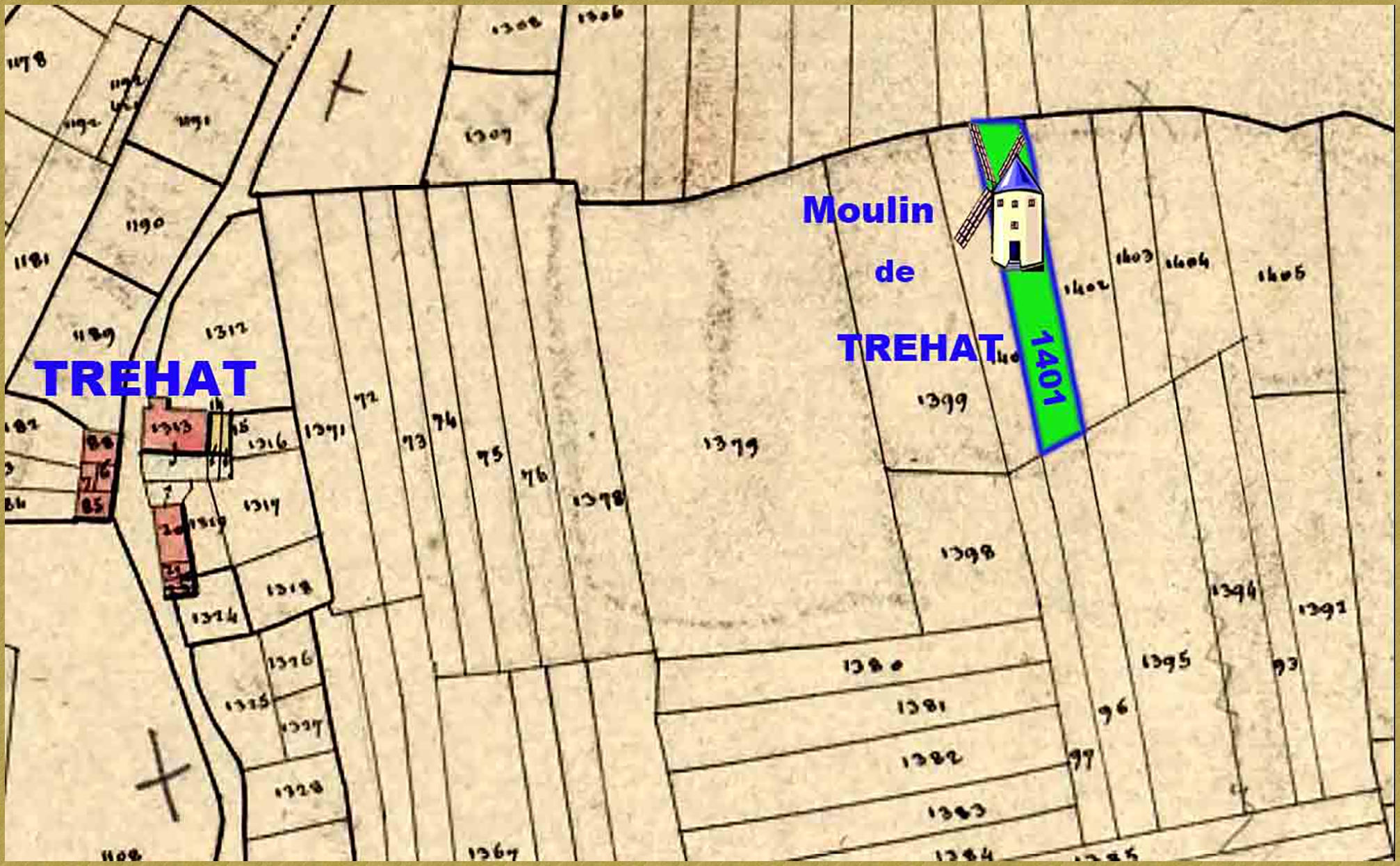 Cadastre moulin de Tréhat -      