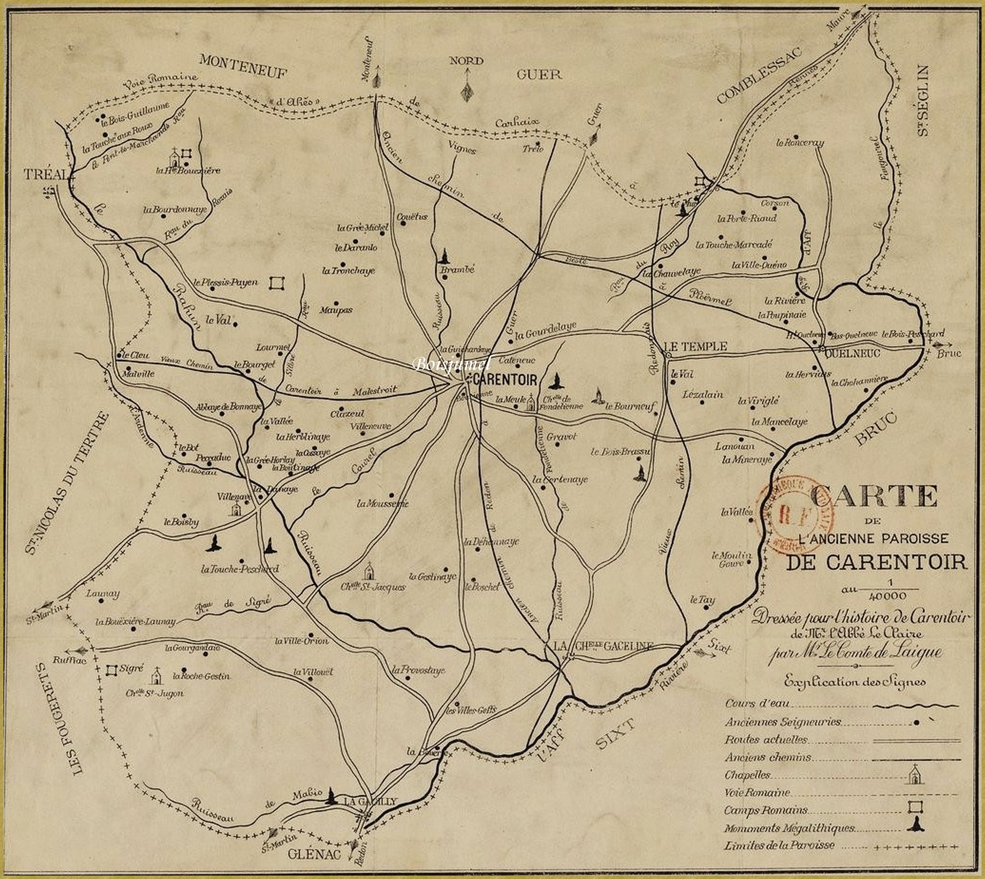 Carte du Boisjumel à Carentoir -